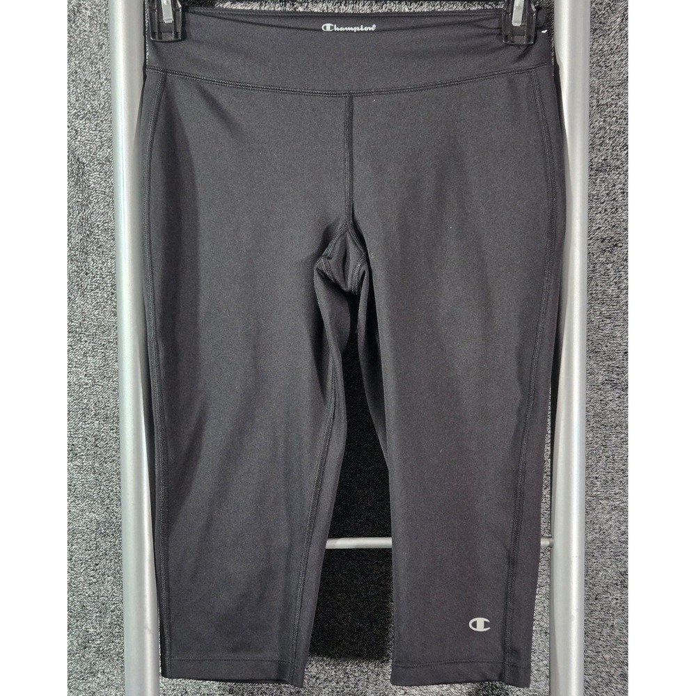 Champion Double Dry Womens Black Capri Leggings Small Cropped Yoga Pants 8240